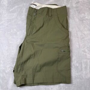 LLBean Women's Olive Green Cargo Shorts Size 16 Regular Hiking Outdoor